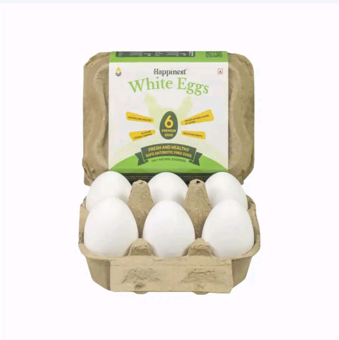 Happinest Whites Eggs Pack of 6