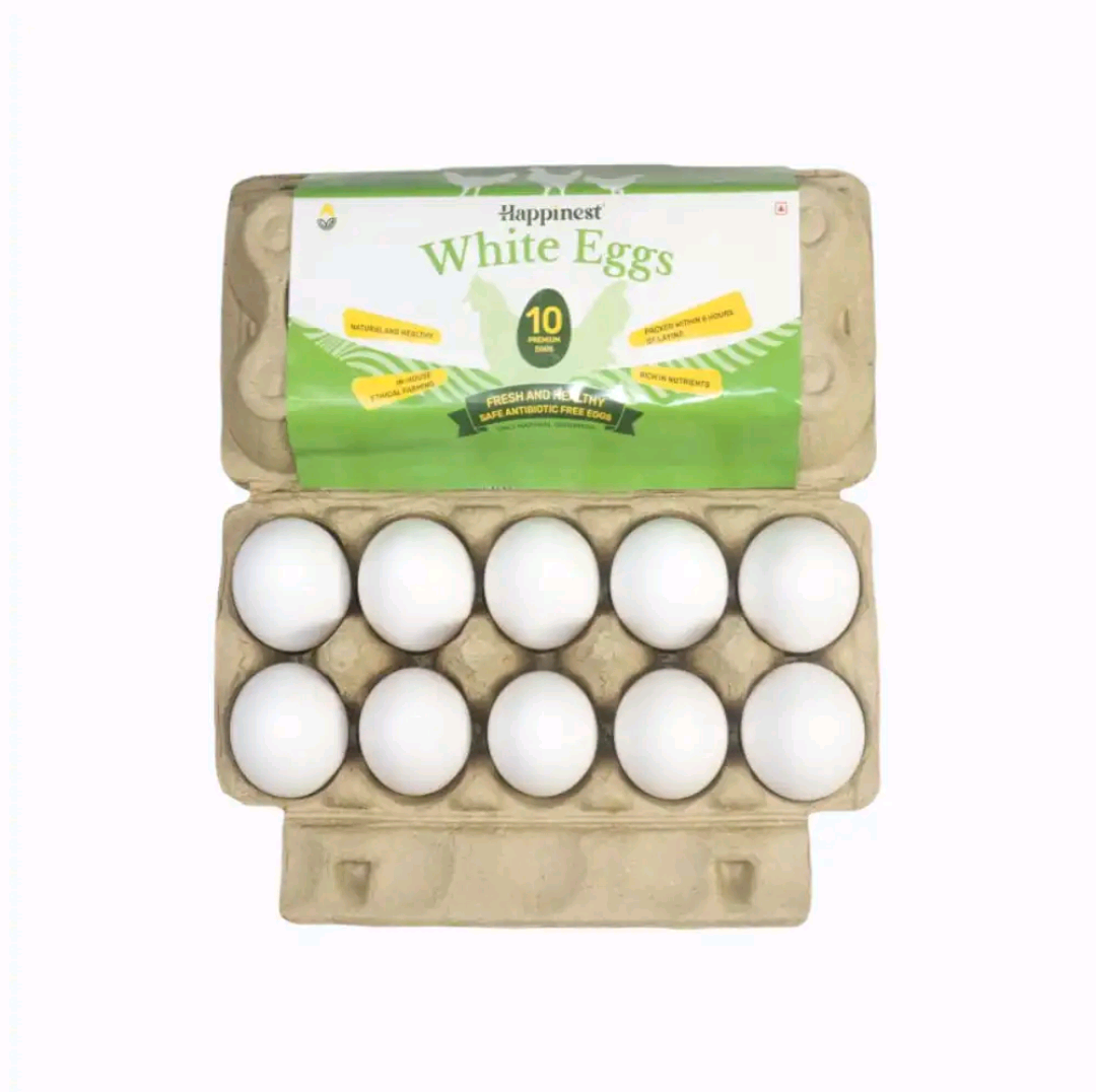 Happinest White Eggs Pack of 10