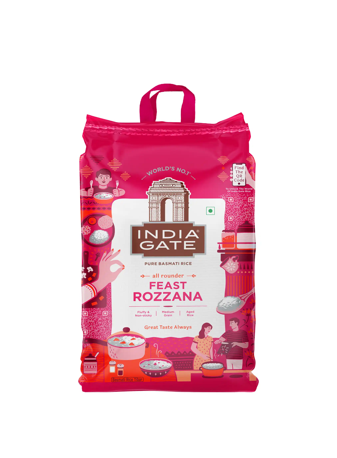 India Gate All Rounder Feast Rozzana Basmati Rice | Aged Riced | Fluffy And Non-Sticky (10kg)