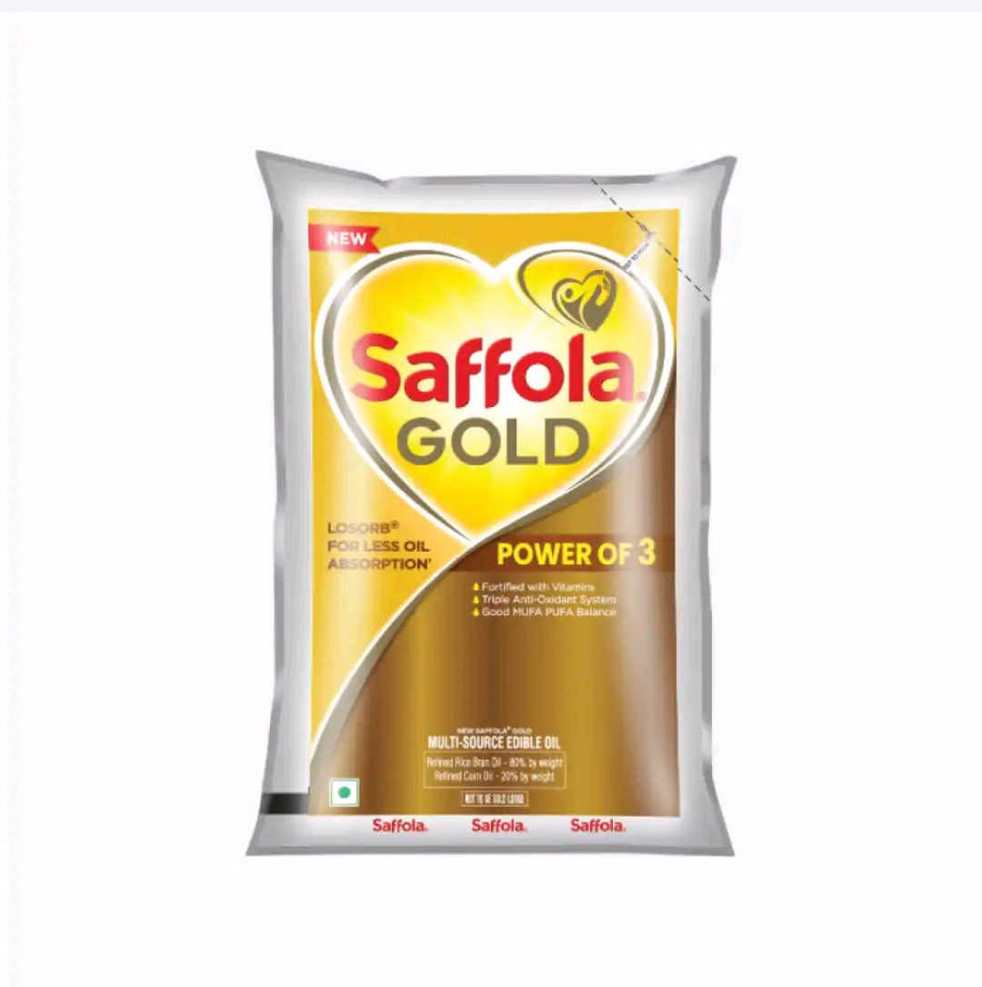 Saffola Gold Corn & Rice Bran Refined Blended Cooking Oil (1 ltr)