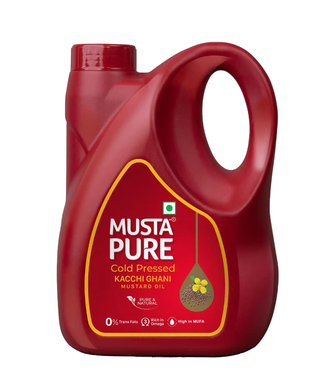 MustaPure Kachi Ghani Mustard Oil (Cold Pressed) | Pure & Natural | Cooking Oil | Jar (5 ltr)