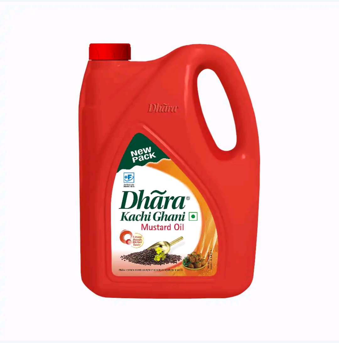 Dhara Kachi Ghani Mustard Oil ( 0% Trans Fat) 5 ltr