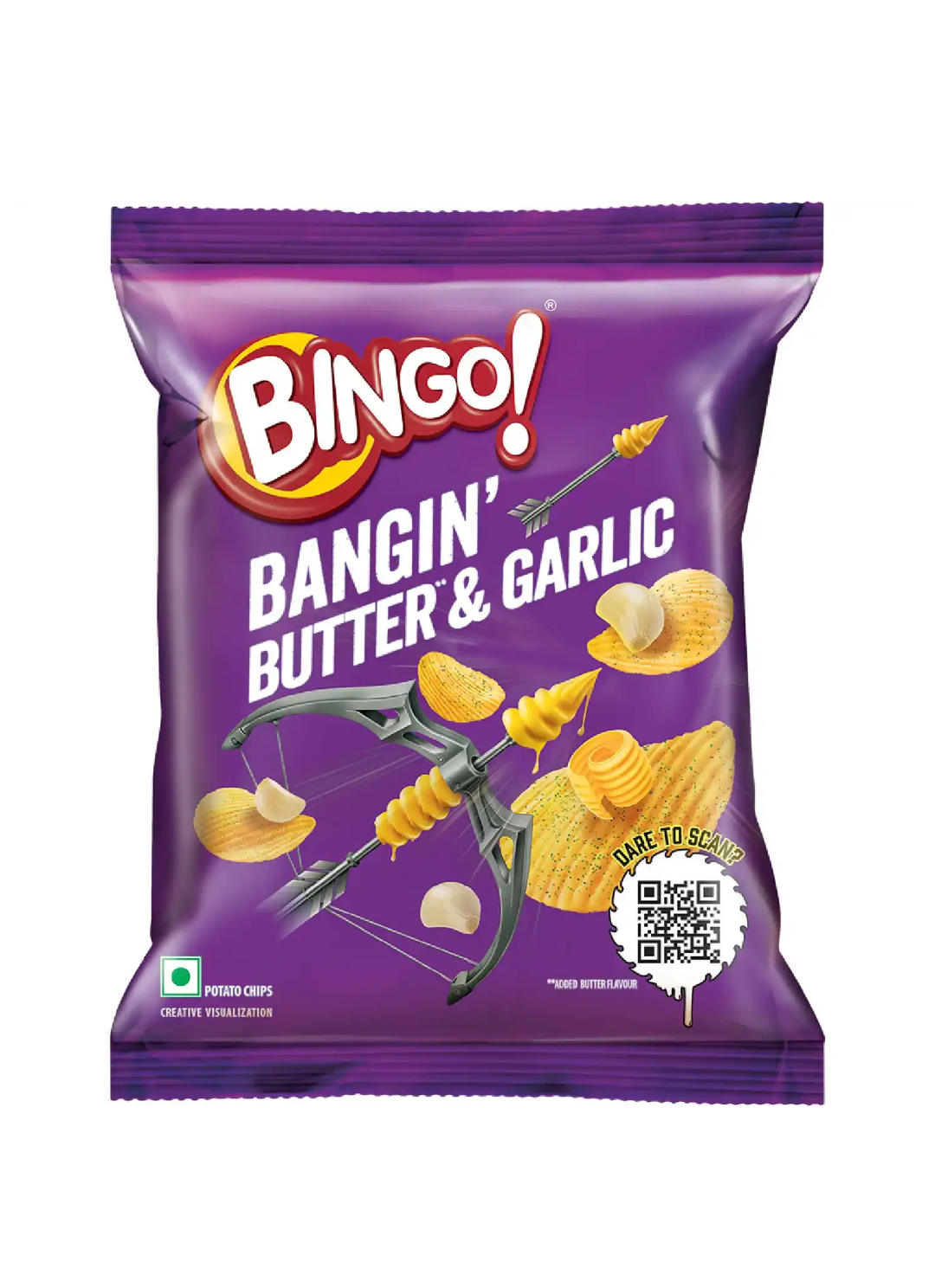 Bingo ! Potato Chips Bangin' Butter & Garlic (45g)