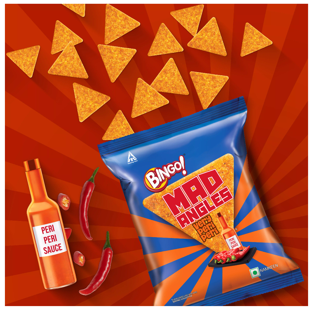 Bingo ! Mad Angels Very Peri Peri Crisps | Crunchy & Enjoyable (117g)