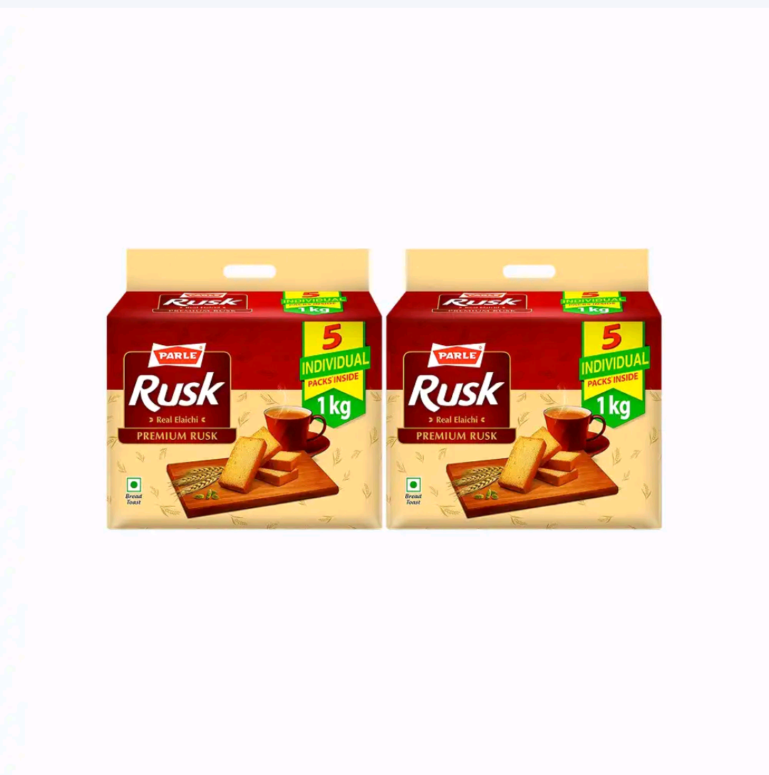 Parle Premium Real Elachi Rusk Pack of 2 (2×1kg)