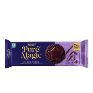 Britannia Pure Magic Choco Stars | Chunky Choco Topped Cookies (68.91g or 76.5g)
