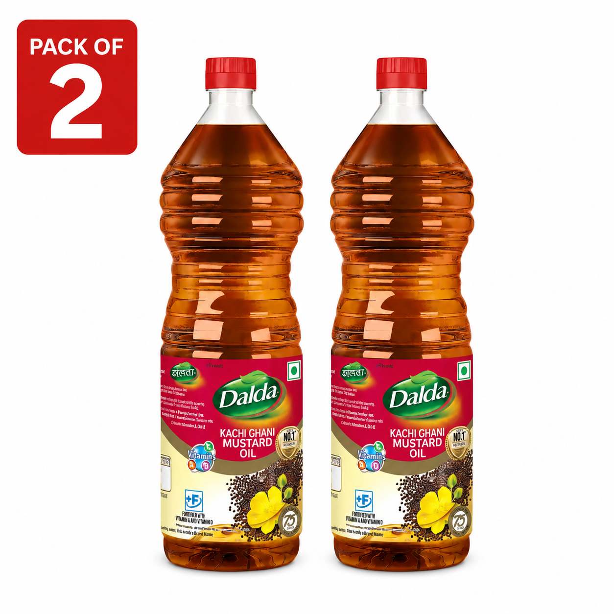 Dalda Kachi Ghani Mustard Oil Pack of 2 (2×1 Ltr)